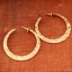 Hammered Round Hoop earring, Brass with 22k gold plated, Brass Jewelry